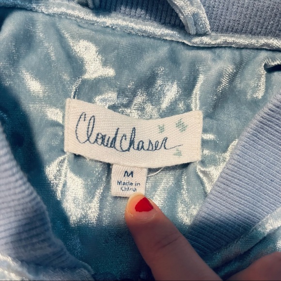 ❄️ light blue crushed velvet jacket ❄️ - Picture 2 of 4